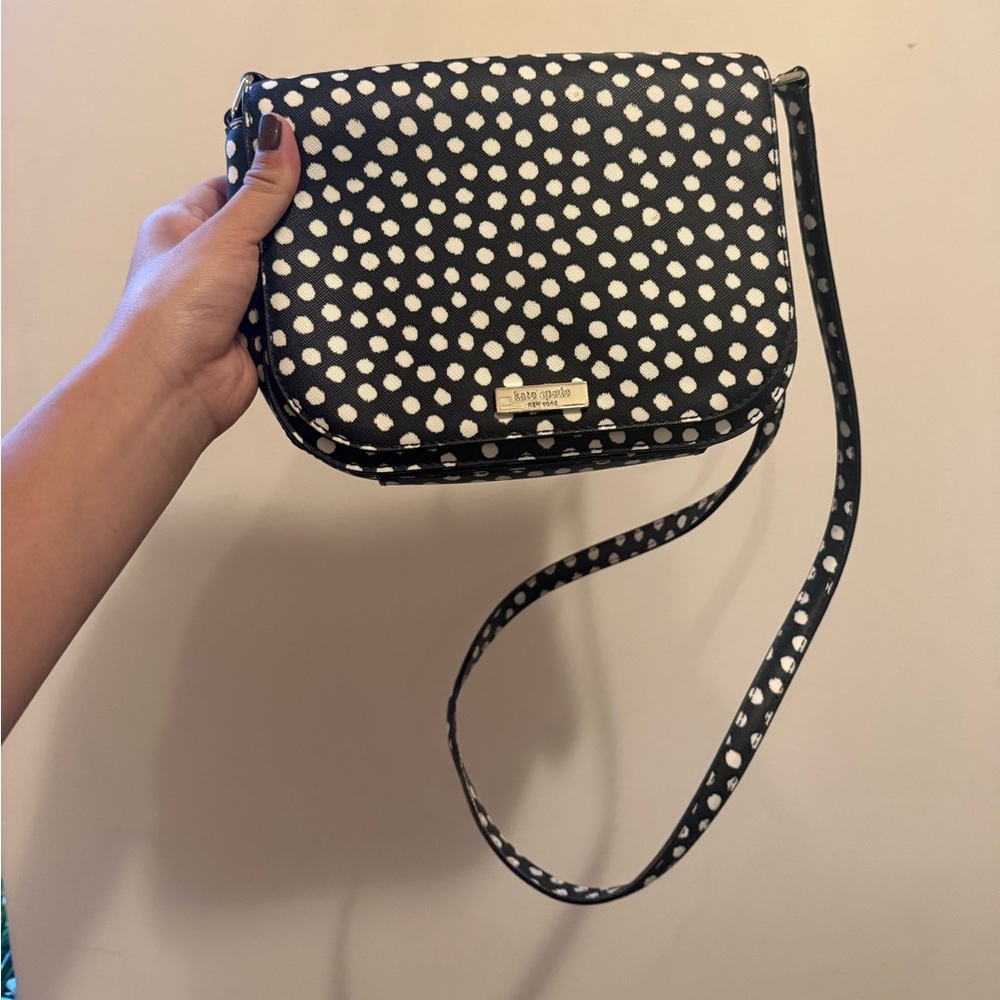 kate spade Black and White Polka Dot Crossbody Bag